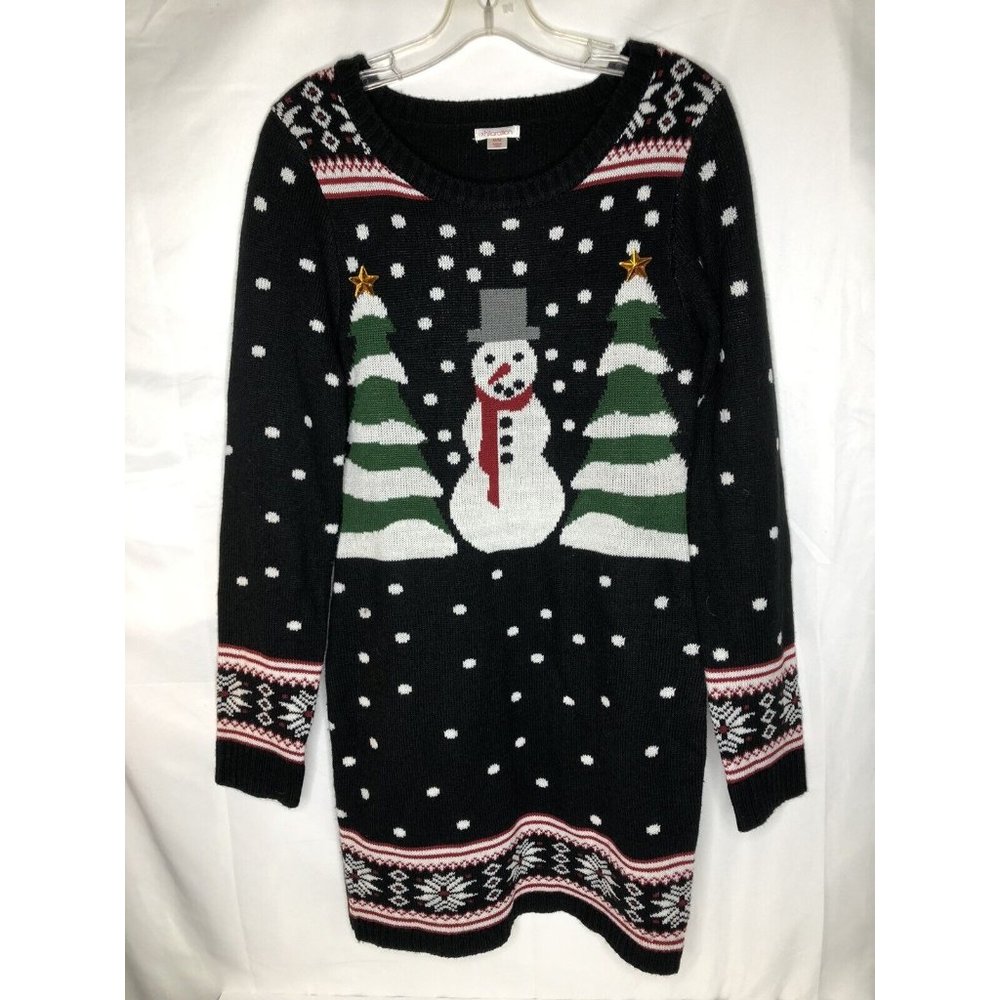 Frosty The Snowman Medium Ugly Christmas Sweater Pullover Acrylic Long Sleeve